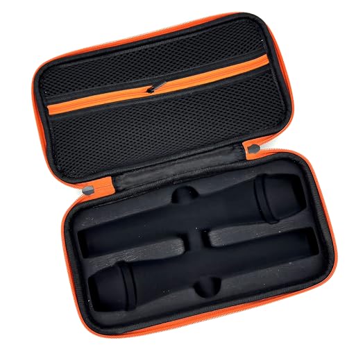 Wireless Microphone Case Compatible with JBL Wireless Two Microphone System, Handheld Dual Mic Travel Bag for Singing or Karaoke for Receivers, Adapters, AA Batteries-Black