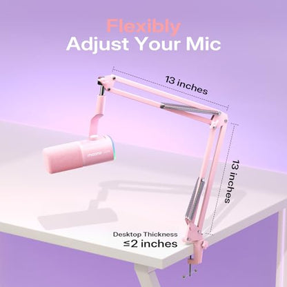 MAONO PD100W Wireless Dynamic Gaming Microphone for PC with USB-C Receiver - color: Pink