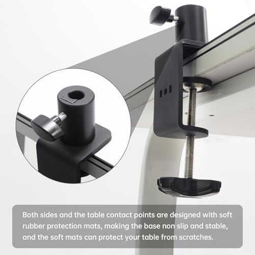 Heavy-Duty Metal Table Mount Clamp, Desk Table Mount C Clamp Replacement, C-Clamp Base Stand Mounting Accessory for Microphone Stand Mic Boom Scissor Arm