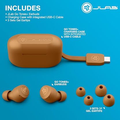 JLab, Go Air Pop+ Tones, True Wireless Earbuds, Bluetooth Earbuds with Microphone, Dual Connect, EQ3 Sound, 7572 W | In Ear Headphones, Bluetooth Earphones, 35H Playtime, Ear Buds with Microphone, USB-C Case, Dual Connect, EQ3 - color: D-7572 W, style: To