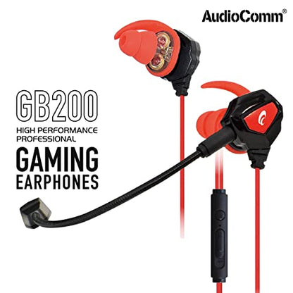 Ohm Electric AudioComm HP-GB200N 03-2426 OHM Gaming Earphones, With Microphone, Gaming Headset, Wired, 0.1 inch (3.5 mm), In-Ear Type - size: イヤホン, style: Gaming Earphones