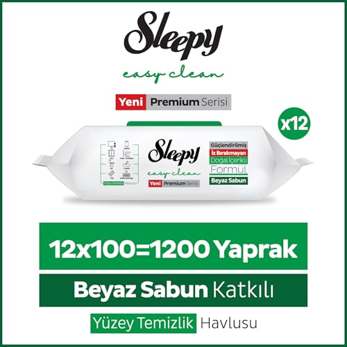 Sleepy Easy Clean White Soap Additive Surface Cleaning Towel, 1200 Sheets - size: 12 Pack (1200 Count)