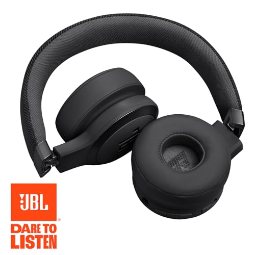 JBL Live 670NC Wireless On-Ear Headphones, Adaptive NC - Black | Bluetooth Headphones With Surround Sound, up to 65H Battery Life, Fast Charging, Built-In Mic, Voice Assistant, Foldable - color: Black