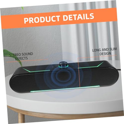 TEHAUX Sound Bar Speaker for Desktop Wired Gaming Soundbar RGB Lighting USB Powered Stereo Sound System Tablets