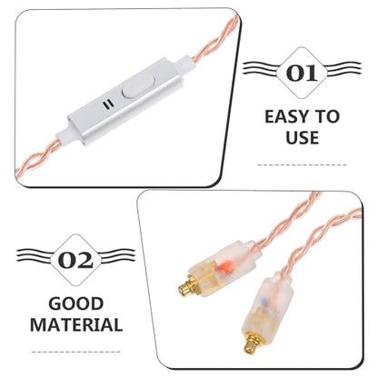Detachable Headphone Cable with Mic and Wire Control, 3.5mm Straight Plug, Universal Replacement Cable for Headsets and Earphones, Suitable for Audio Devices and Gaming