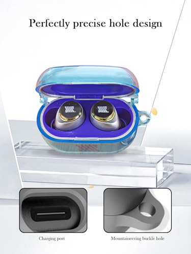 Case for AVIOT TE-V1R-HEN hololive English -Myth- Collaboration Wireless Earbuds,Soft Protective,Shockproof,BOVUGAC Silicone Case Cover with Keychain & Cleaning Kit & Lanyard-Blue - color: Blue