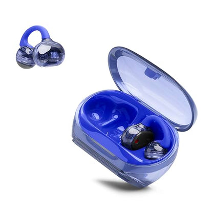 JBL Soundgear Clips Open Ear Headphones for Situational Awareness - Blue | Up to 32 Hours Total Playtime With Speed Charge, Sweat Resistant, Noise-Reducing Mics, App Control For Custom Audio - color: Blue