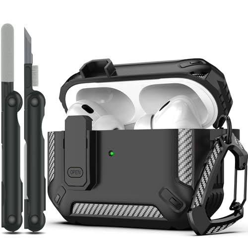 RFUNGUANGO for AirPods Pro 2 Case Carbon Fiber Series, Black - color: A-CF-Black, size: AirPods Pro 2 Case