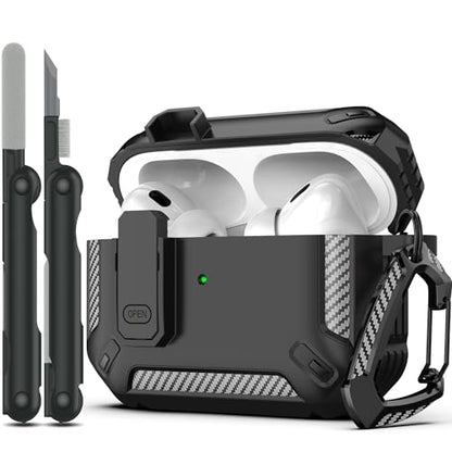 RFUNGUANGO for AirPods Pro 2 Case Carbon Fiber Series, Black - color: A-CF-Black, size: AirPods Pro 2 Case