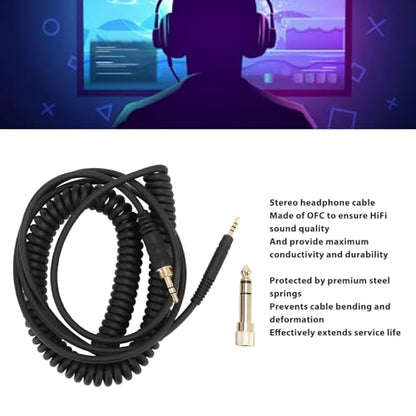 Coiled Headphone Cable Replacement Sound Cord for HD598 HD599 HD569 HD579 HD558 HD518 1. to with 2.5mm to 3.5mm and 6.35mm Plug OFC Stereo AUX Cord