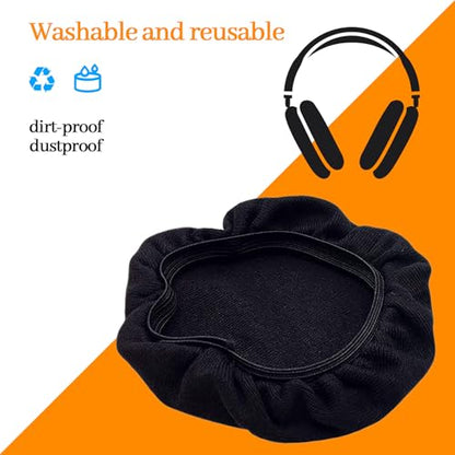 Reusable Velour Ear Pad Covers for Over-Ear Headphones – Washable Dustproof Fabric Protectors for 3.3–4.3 Inch Earcups, Soft Breathable Headphone Cushion Sleeves, Anti-Sweat Ear Cup Wraps for Gaming,