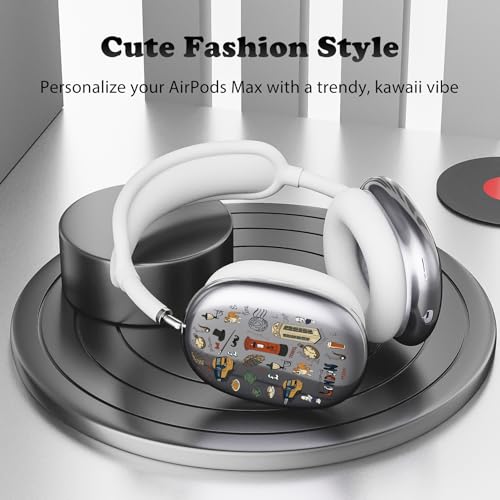 for AirPods Max Headphones London Ear Covers for AirPods Max 2 | Cute City Clear Ear Cups Cover | White Silicone Ear Pad Case Headband Cover for Apple AirPods Max 2/1 (2026/2024/2020) - color: London/White