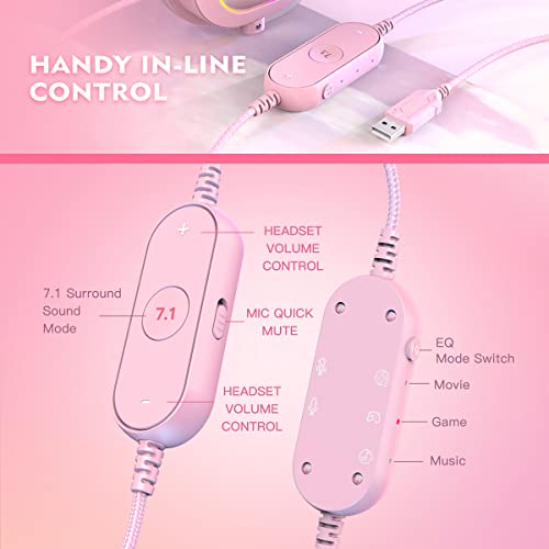 FIFINE Streaming Gaming USB Microphone Kit and PC Gaming Headset with 7.1 Surround Sound,Condenser RGB Mic,Plug and Play,Computer RGB Over-Ear Headphones for PS4/PS5,for Streaming/Game Voice(A6TW+H6P)