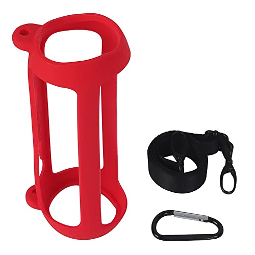 Case for JBL flip 6,JOYSOG Silicone Carrying Case Protect Pouch Sleeve Protector Cover Travel Bag with Shoulder Strap for JBL FLIP 6 Bluetooth Speaker (Red) - color: Red