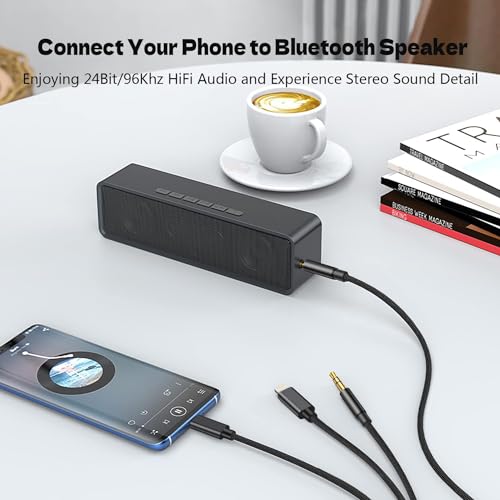 3 in 1 Aux Audio Cord for iPhone [Apple Mfi Certified], USB C to 3.5mm Aux, Lightning to 3.5mm Aux Cable Fit with iPhone 16 15 14, Pixel 9 8 7, Galaxy S24 S23, iPad/MacBook Pro to Car Stereo 4FT