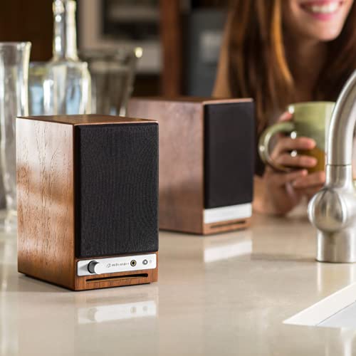 Audioengine A2 HD (HD3) Wireless Computer Speakers – Bluetooth Desktop | Speakers with DAC, Headphone Amplifier and USB Audio - Walnut - color: Walnut, style: HD