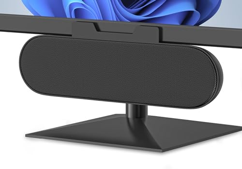 YYV Computer Speakers for Desktop Monitor | Single USB Speakers for Desktop PC,Laptop Speaker with Loud Sound,Volume Control Easily Clamps to Monitors(Black)