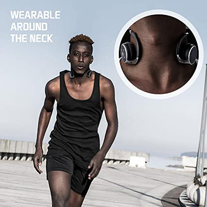 Small Bluetooth Headphones Wrap Around Head - Sports Wireless Headset with Built in Microphone and Crystal-Clear Sound, Foldable and Carried in The Purse, and 12-Hour Battery Life, Black - color: Black