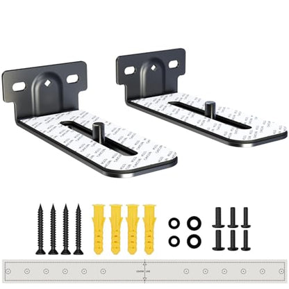 Soundbar Wall Mount Bracket Universal Soundbar Mount Shelf Depth Adjustable for Bose, Samsung, Vizio, LG, Dolby Atmos Soundbars (Black: V01) - color: Black: V01