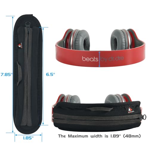 Universal Replacement Headband Cushion Pad Cover Protector Compatible with ATH M50X, QC 35i/35ii, QC25, Solo 2/Solo 3, Studio 2/3 Headphones (Black) - color: Black