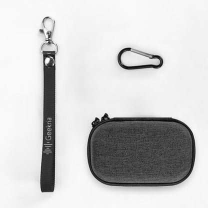 Geekria Shield Earbuds Case Compatible with Sennheiser Accentum True Wireless Earbud, Replacement Hard Shell Travel Carrying Bag with Carabiner Clip (Dark Grey)