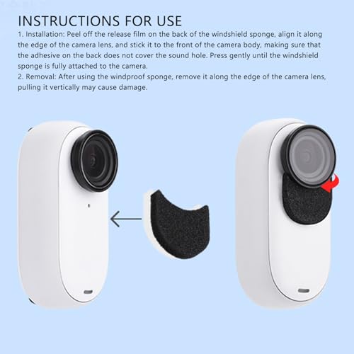 6PCS Action Camera Mic Wind Muff, Sponge Noise Reduction Portable Mic Windscreen with 3 3S Compatibility for High Speed Video Recording