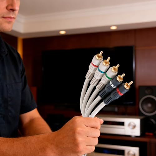 STEREN Component Video Cable - 12 Ft RCA Cable - DVD Cables to Connect to The TV - Component Cables - 5 RCA Cable - RCA to Component - 5 RCA Component Video and Audio Cable - 3.6 Meters 254-612IV