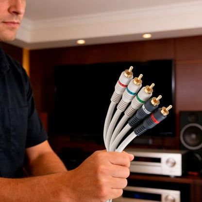 STEREN Component Video Cable - 12 Ft RCA Cable - DVD Cables to Connect to The TV - Component Cables - 5 RCA Cable - RCA to Component - 5 RCA Component Video and Audio Cable - 3.6 Meters 254-612IV