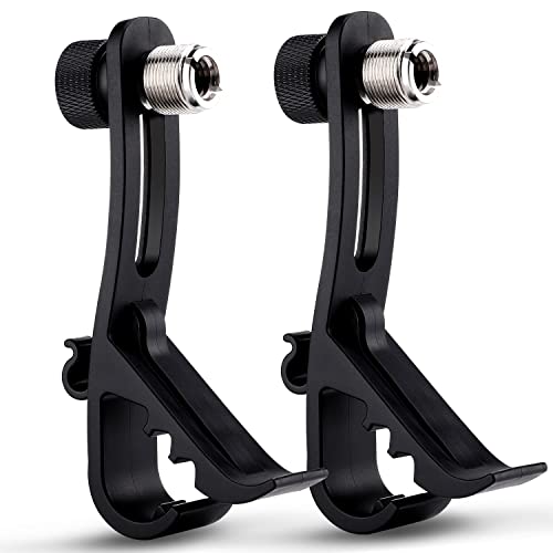 Facmogu 2PCS Drum Microphone Clip, Adjustable Mic Mount Clamp Holder | Mic Securing Clip Shockproof Drum Mounts | For Professional Drum Recording Studio Drum Recording Musical Instrument