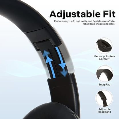 iJoy Bluetooth Headphones Over Ear, Wireless and Wired Foldable Headset Built-in Microphone, FM, Micro SD Card Slot - (Orange) Adults Kids Men Women - color: Orange