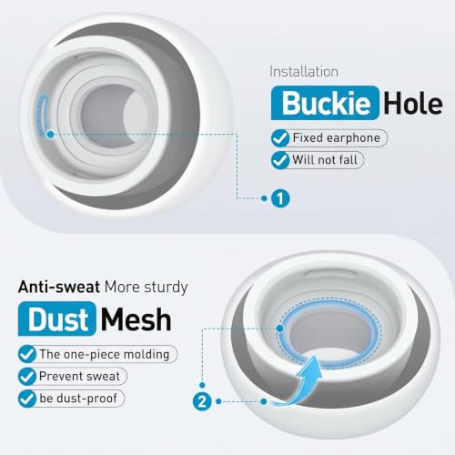 4 Pairs Replacement Ear Tips Buds for AirPods Pro 1st/2nd Gen, White - color: White
