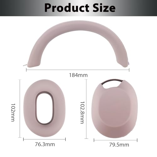 3 Set Case Cover for Sony WH-1000XM5 Headphones,Embody Ear Pad Cover/Headband Cover/Ear Cover Soft Silicone Headphones Accessories（Rose Grey） - color: Rose Grey