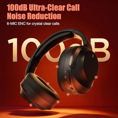 Upgraded Pro‑level Hybrid Active Noise Cancelling Headphones, HD Sound & Big Bass, 2X Softer Comfort, Long ANC Playtime, Wireless Over-Ear Bluetooth Headphones Perfect for Home Office|Travel|Pair - color: Black