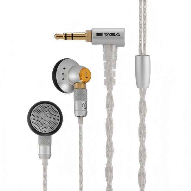 SIVGA M260 3.5mm Wired Earbuds HiFi Flat-Head Earphones Detachable MMCX | 14.2mm dynamic driver delivers perfectly balanced HiFi sound with deep bass and clear treble. - style: 3.5mm jack