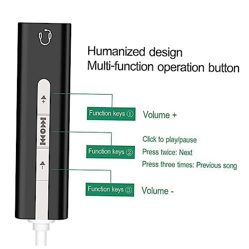 OSALADI 2pcs USB Sound Card Track for Computer Mic Earphone Support Play Volume Long-