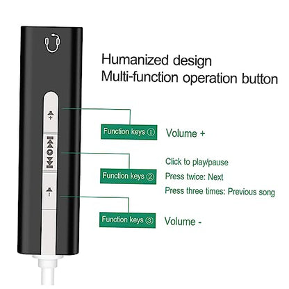 OSALADI 2pcs USB Sound Card Track for Computer Mic Earphone Support Play Volume Long-