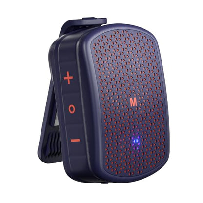 M1 Clip-on Speaker, Magnetic + IPX7 Waterproof + TWS (Blue) | Portable Wearable Mini Small Bluetooth Speaker for Construction Job Site, Golf Cart, Truck Drivers, Shirt Clip-on - color: Blue