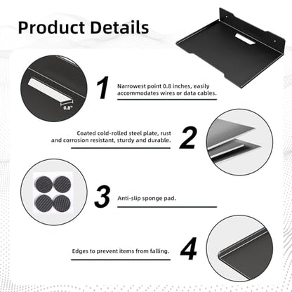 Heavy Duty Steel Floating Shelves, Wall Mounted Shelves for Mini Speaker,Mini Cable Box, Space-Saving Storage Shelf for Living Room, Bedroom & Office (1PCS 5.7" x 4.72") - size: 1PCS 5.7" x 4.72"