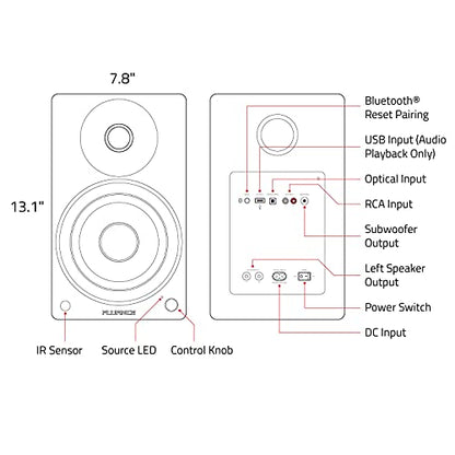 Fluance Ai61 Powered 2-Way 2.0 Stereo Bookshelf Speakers with Speaker Stands 6.5" Drivers 120W Amplifier for Turntable Bluetooth 5 Wireless Music Streaming - RCA Optical USB & Sub Out (Lucky Bamboo) - color: Lucky Bamboo, size: With Square Stand