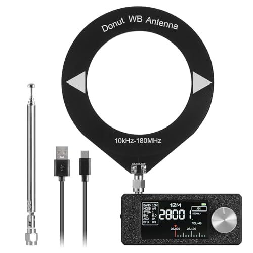 Raddy Mini All-Band DSP Radio, Si4732 Pocket FM/SW/MW/VHF Receiver | LSB/USB modes, 1.9-inch color screen, headphone amp, telescopic & donut antenna