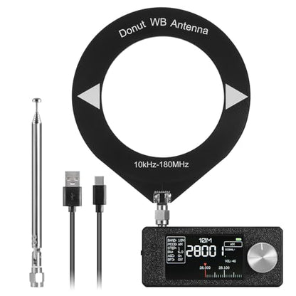 Raddy Mini All-Band DSP Radio, Si4732 Pocket FM/SW/MW/VHF Receiver | LSB/USB modes, 1.9-inch color screen, headphone amp, telescopic & donut antenna