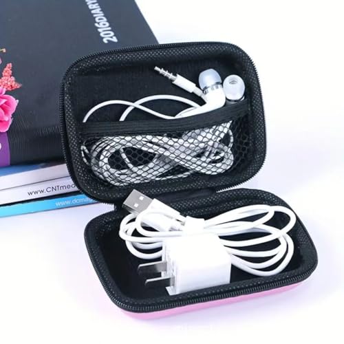 Black and Purple Travel Electronic Organizer Case, Foldable Compact Durable Hard Shell, Portable Storage for Chargers, Headphones, Ideal for Travelers
