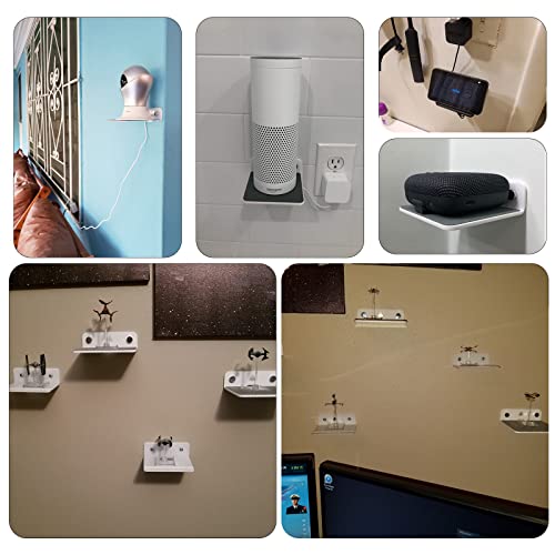 Wall Mount for Speakers, Webcam, Phones - Acrylic Floating Shelf (Silky White & Transparent) - color: Silky White & Transparent
