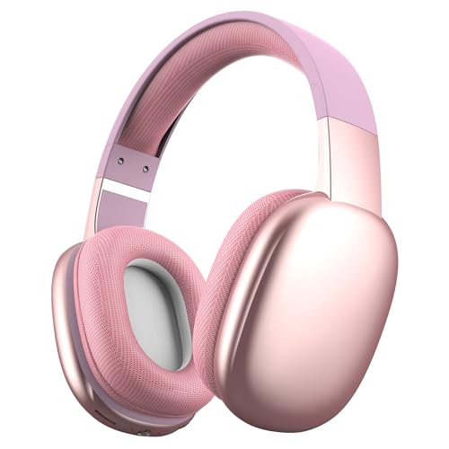 Gabba Goods Wireless Over Ear Bluetooth Headphones with Microphone - Wireless Headset -Noise Reduction - Bluetooth, Wired,Built in Micro SD for Travel, Home, Work TV,PC,Gaming,Cellphone (Pink) - color: Pink