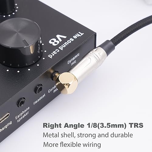 1FT 1/4" Female to 1/8" Male Right Angle Stereo Audio Adapter TRS 6.35 (1/4 inch) Female to 3.5 (1/8 inch) Male Adapter Cable for Amplifier, Guitar, Headphone, Laptop, Phone - size: 1Feet