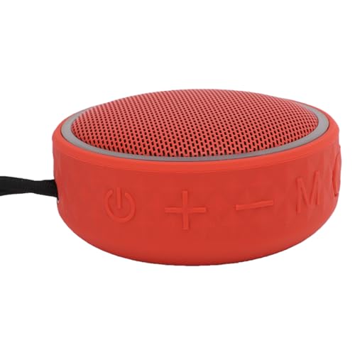 GOWENIC Bluetooth Shower Speaker, Bluetooth 5.3 Connection, IPX6 Water Proof, with Suction Cup and Hanging Rope, for Camping, Cycling or Poolside (Red) - color: Red