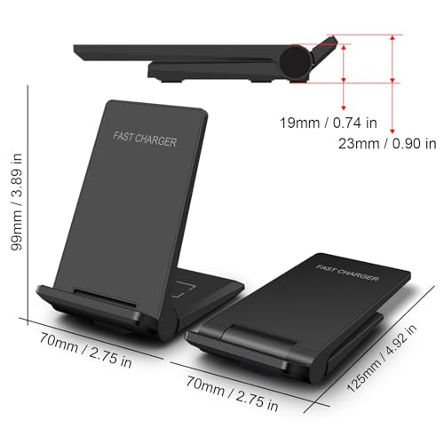 Wireless Charger 2 in 1, 20W Fast Wireless Charging Stand Station Foldable for iPhone 17 16 15 14 13 12 Pro Max/XS,Air Pods, for Samsung Galaxy S25/S24/S23/S22/S21/S20,Note20/10,Galaxy Buds