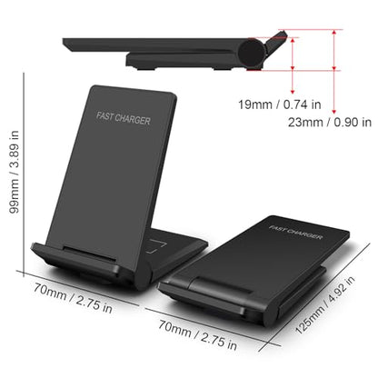 Wireless Charger 2 in 1, 20W Fast Wireless Charging Stand Station Foldable for iPhone 17 16 15 14 13 12 Pro Max/XS,Air Pods, for Samsung Galaxy S25/S24/S23/S22/S21/S20,Note20/10,Galaxy Buds