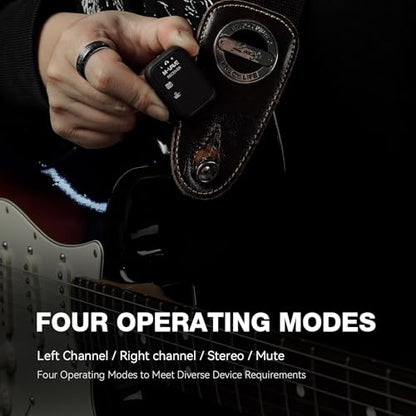 M-VAVE 2.4GHz Wireless in-Ear Monitor System Transmitter Receiver Auto-Pairing, 2.4G Stereo IEM System Low Latency in-Ear Guitar Studio Live Performance SWS-12 One to More