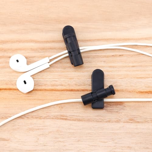 5pcs Headphone Cable Clip, Black Headset Cord Clamps Clothing Shirt Clips Earphone Wire Accessories for Headphones Wire